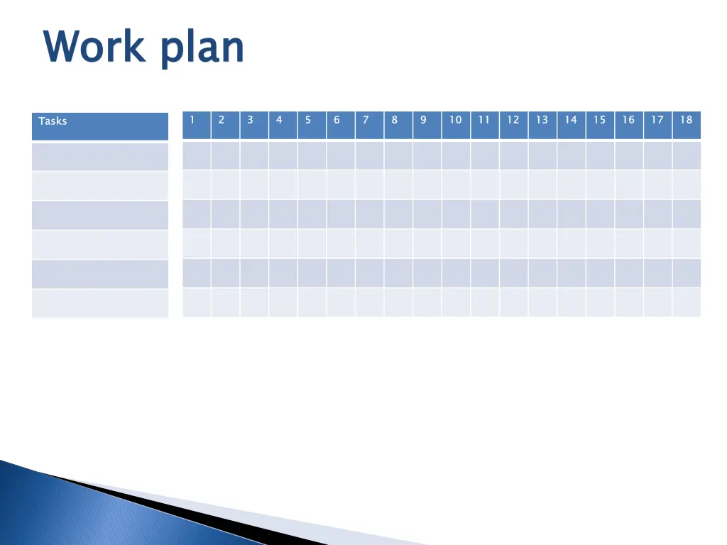 work plan