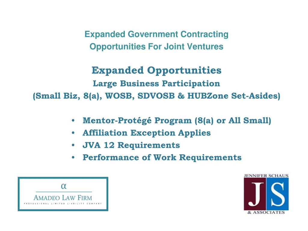 expanded government contracting opportunities 12