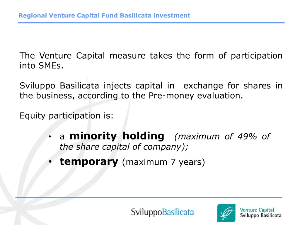 regional venture capital fund basilicata