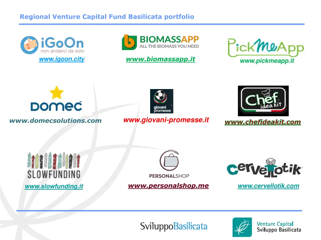 regional venture capital fund basilicata portfolio 1