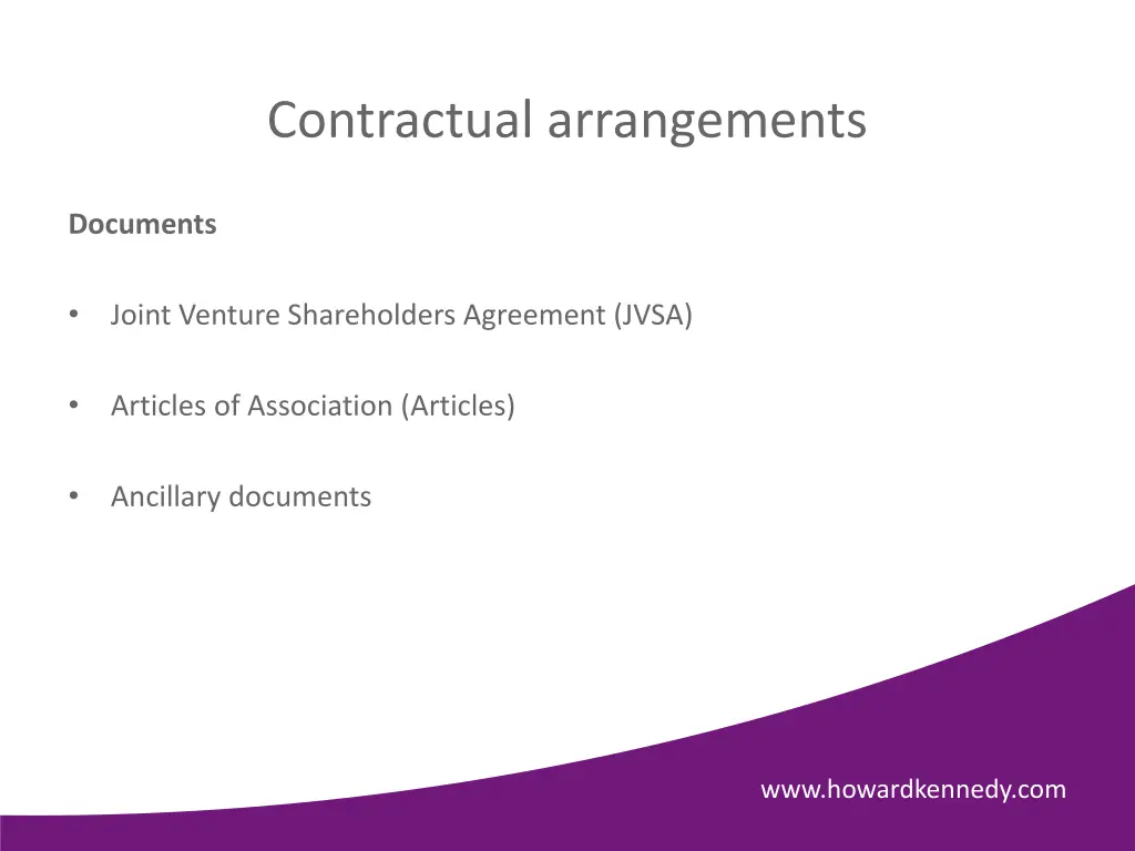 contractual arrangements