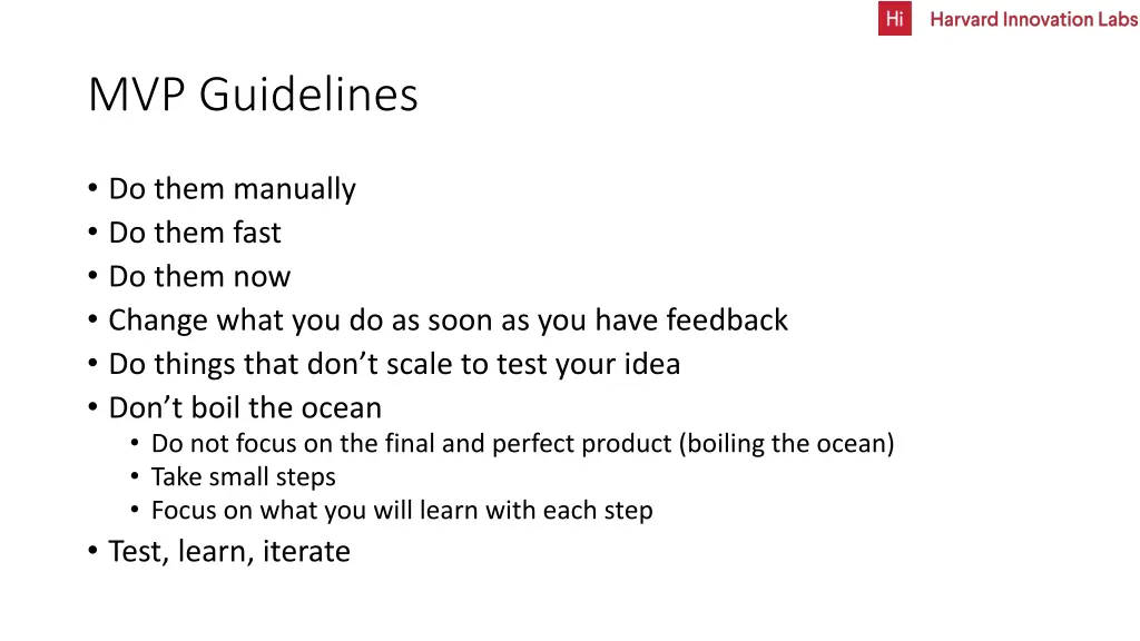 mvp guidelines