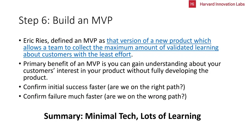 step 6 build an mvp