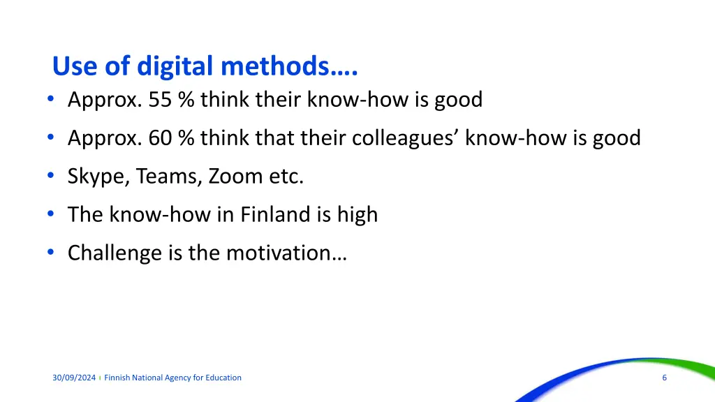 use of digital methods approx 55 think their know