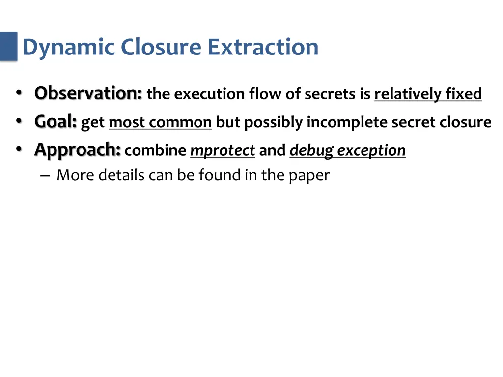 dynamic closure extraction