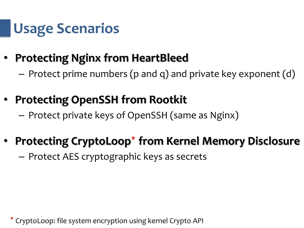 usage scenarios