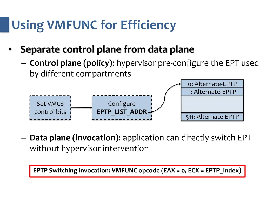 using vmfunc for efficiency