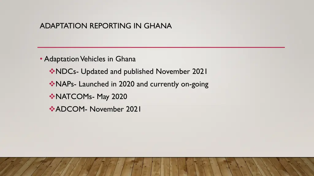 adaptation reporting in ghana