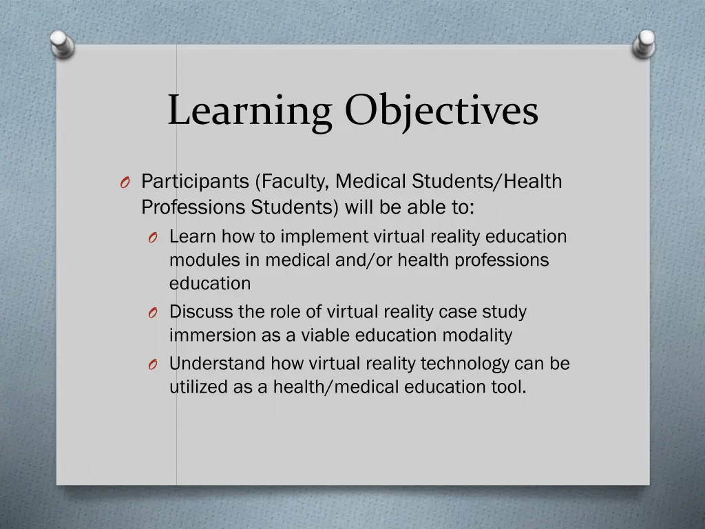 learning objectives