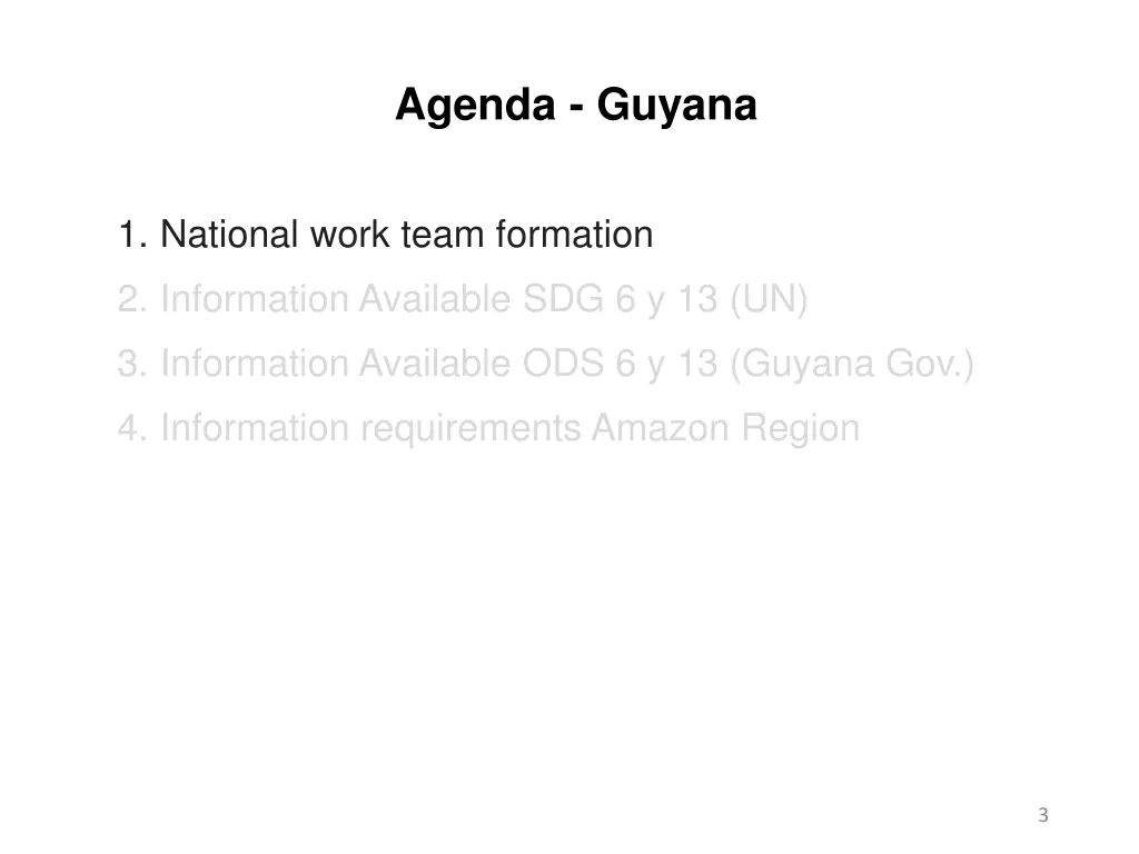 agenda guyana 1