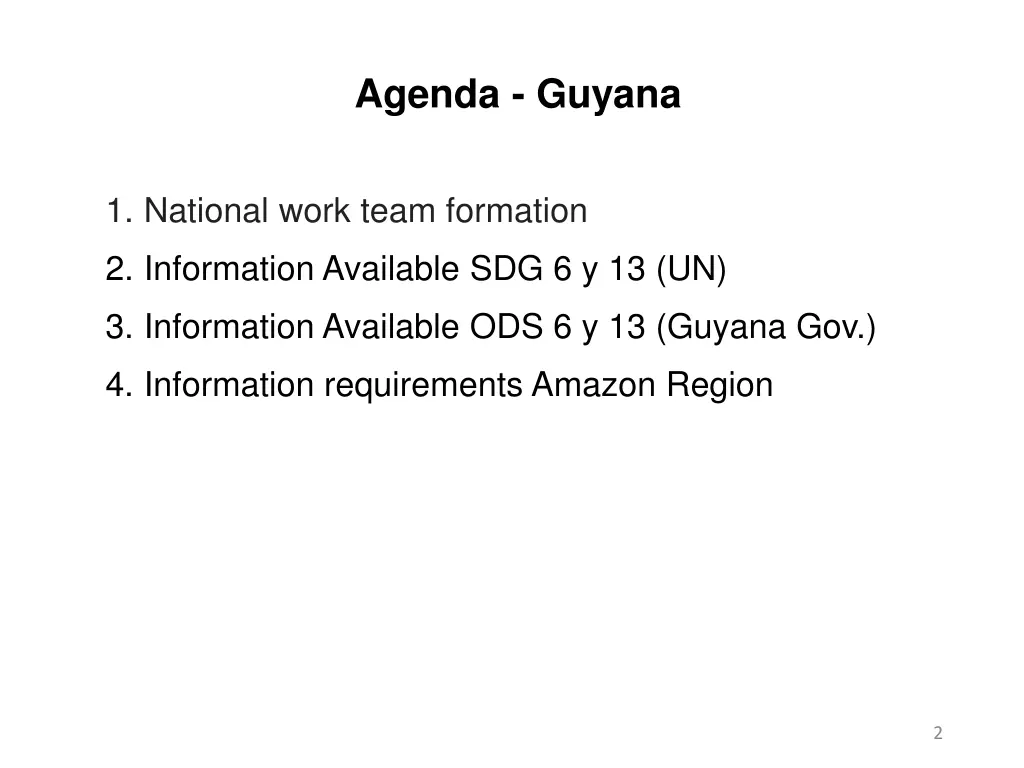 agenda guyana