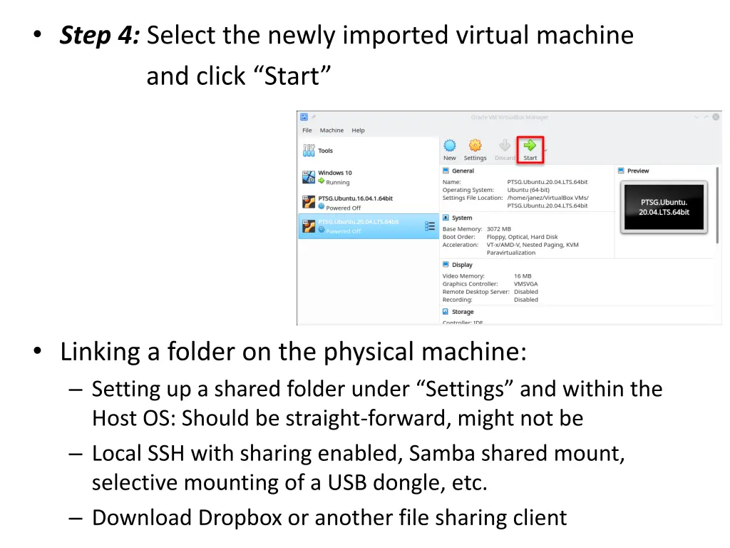 step 4 select the newly imported virtual machine