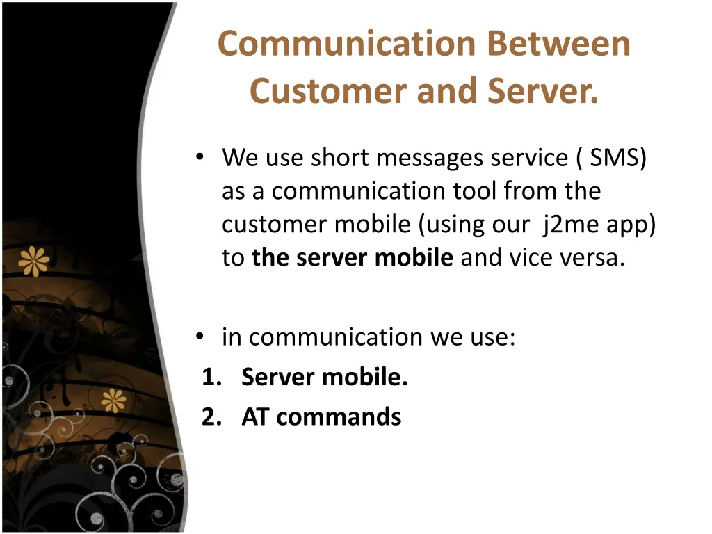 communication between customer and server