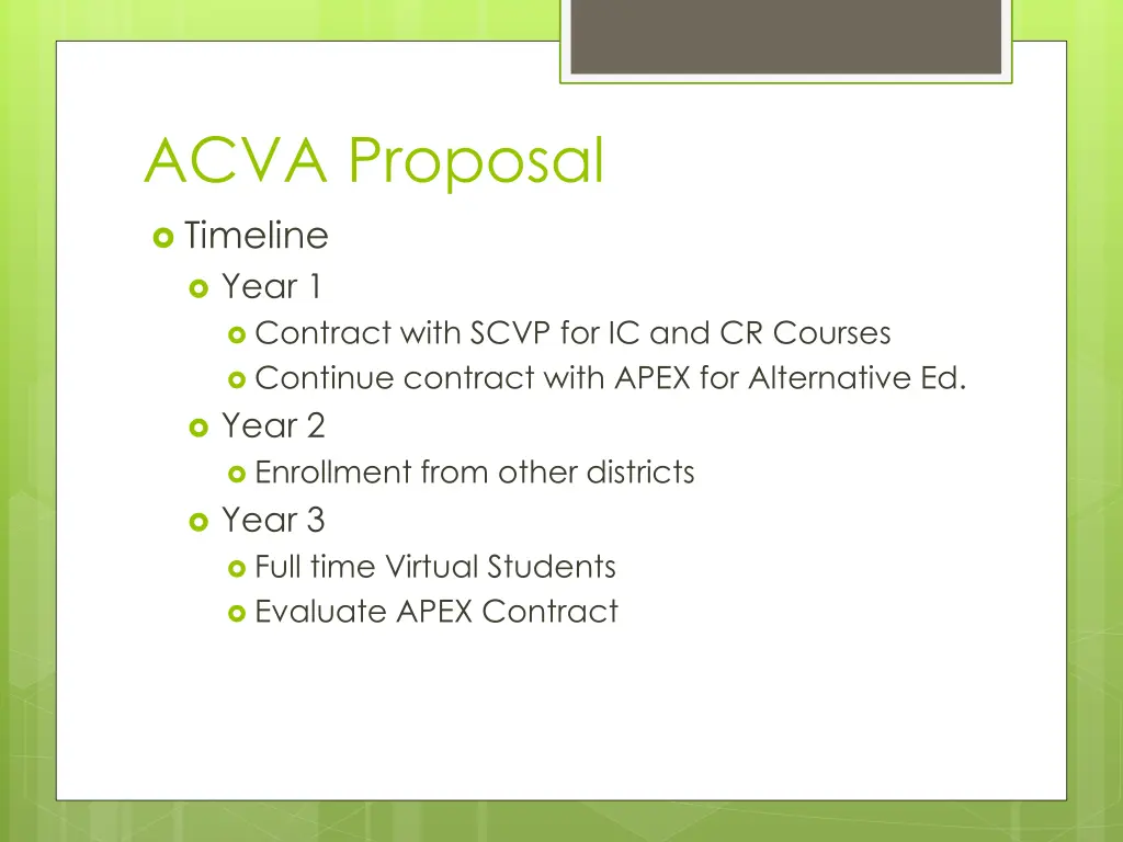 acva proposal