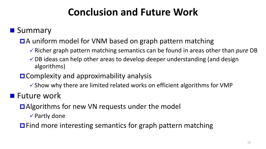 conclusion and future work