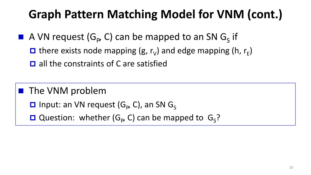 graph pattern matching model for vnm cont 1