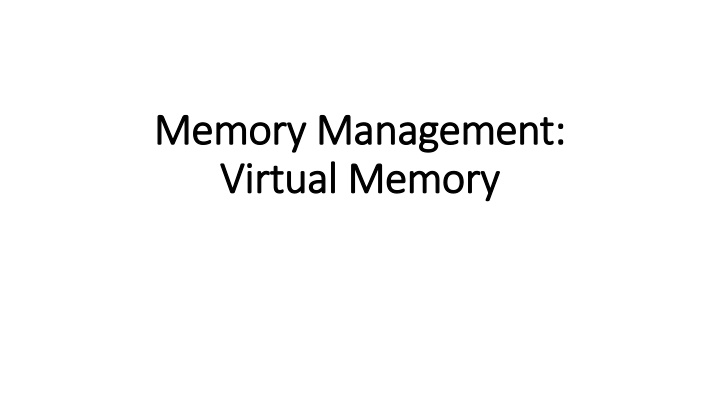 memory management memory management virtual