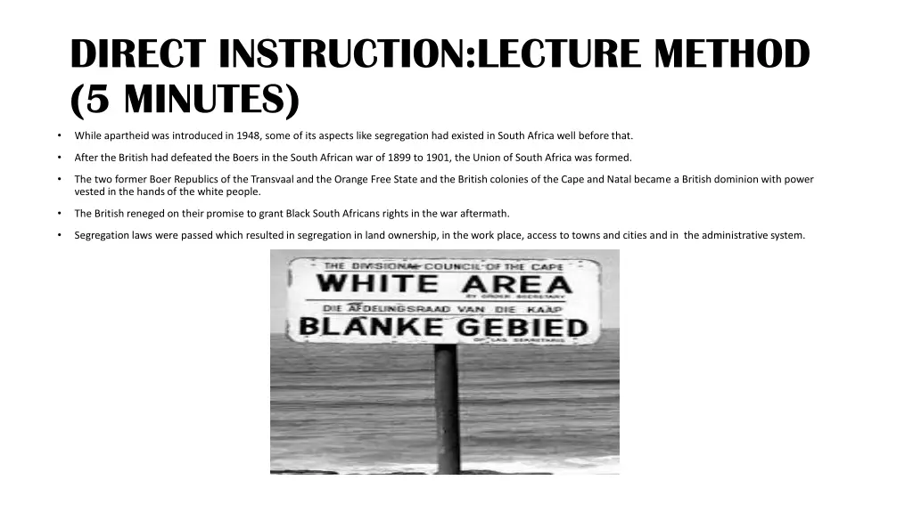 direct instruction lecture method 5 minutes