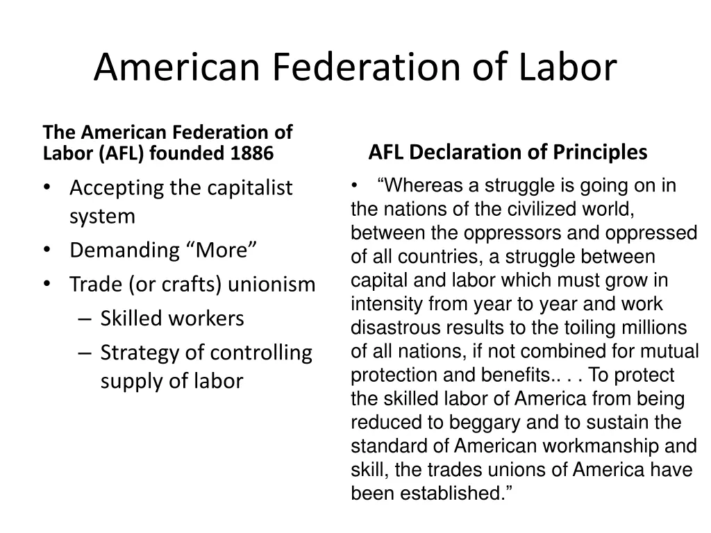 american federation of labor