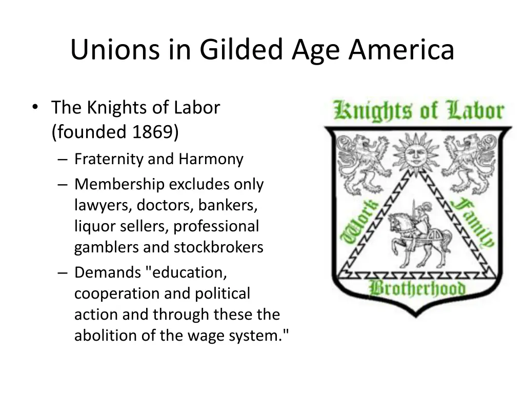 unions in gilded age america