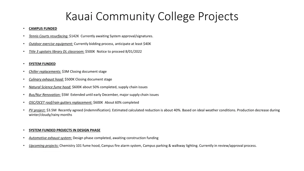 kauai community college projects