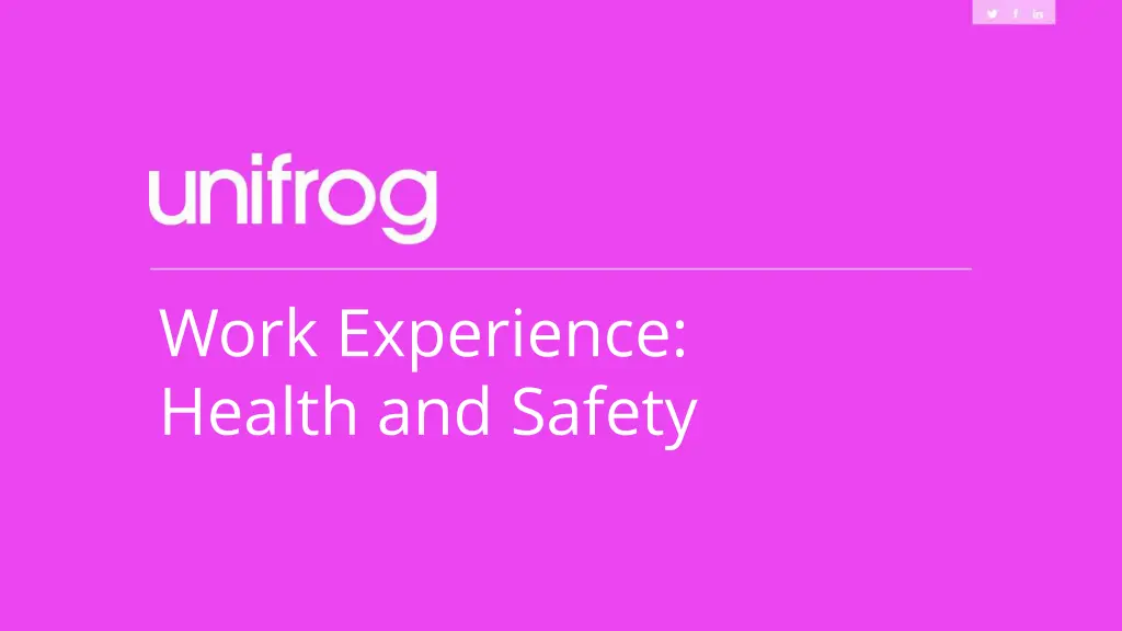 work experience health and safety