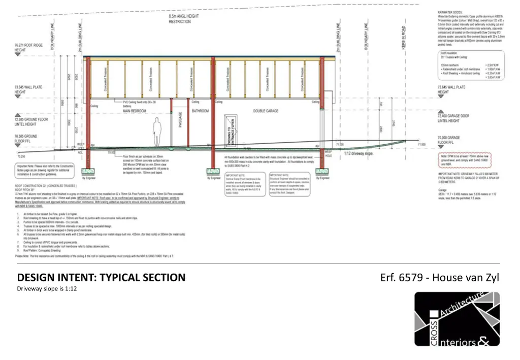 design intent typical section driveway slope