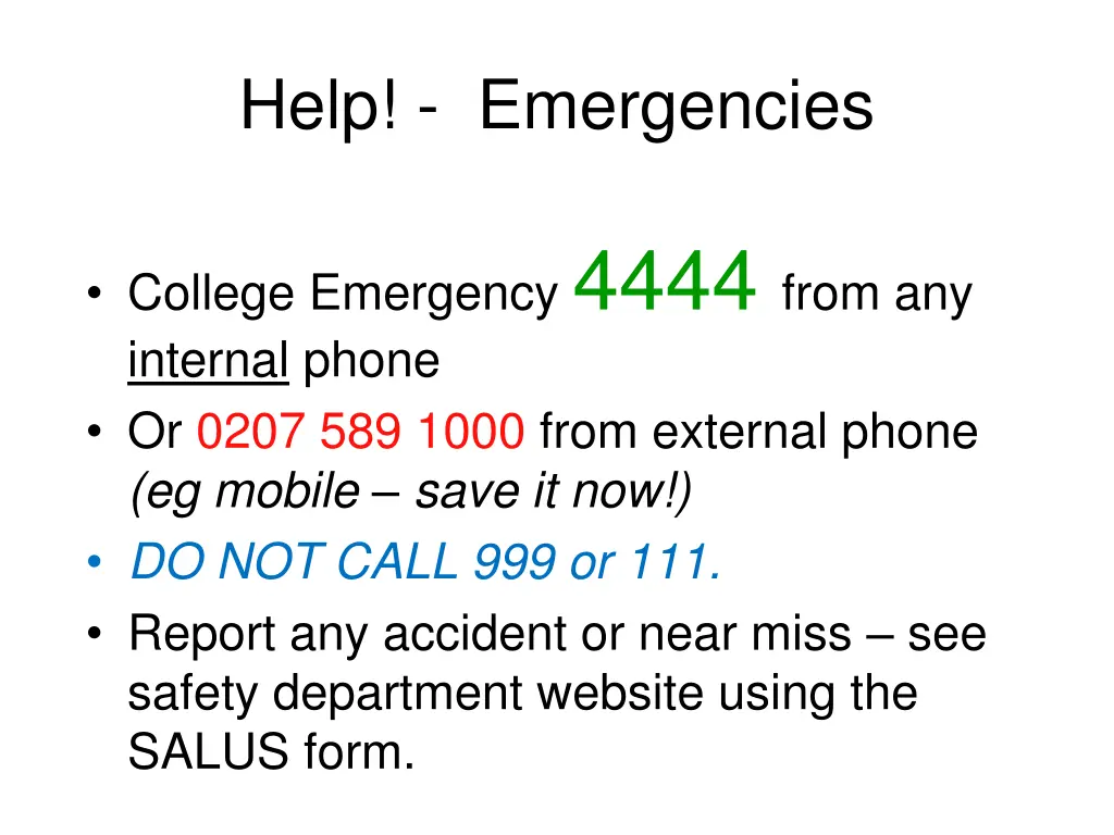 help emergencies