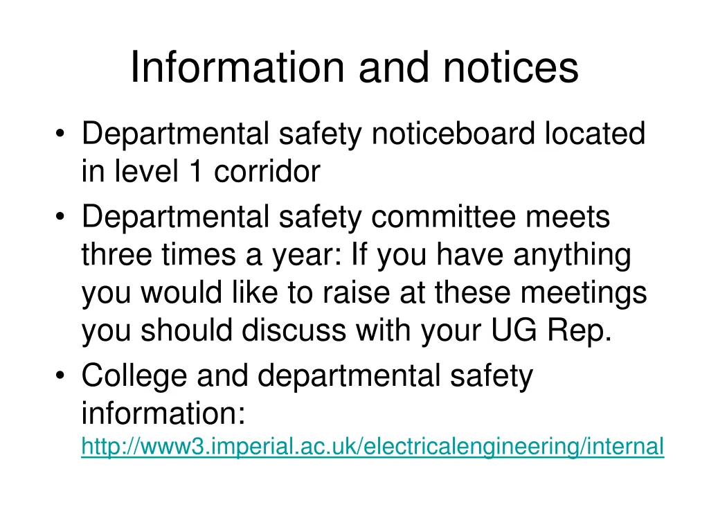 information and notices