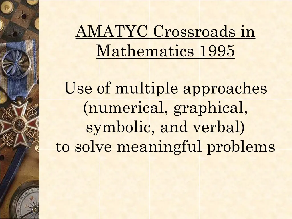 amatyc crossroads in mathematics 1995 1