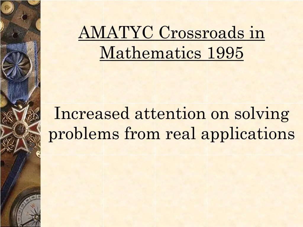 amatyc crossroads in mathematics 1995