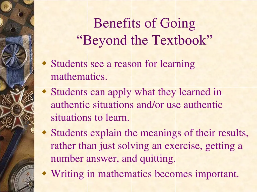 benefits of going beyond the textbook