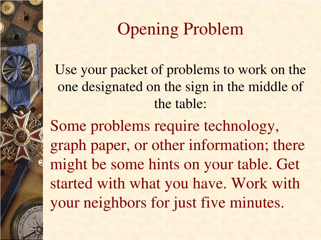 opening problem