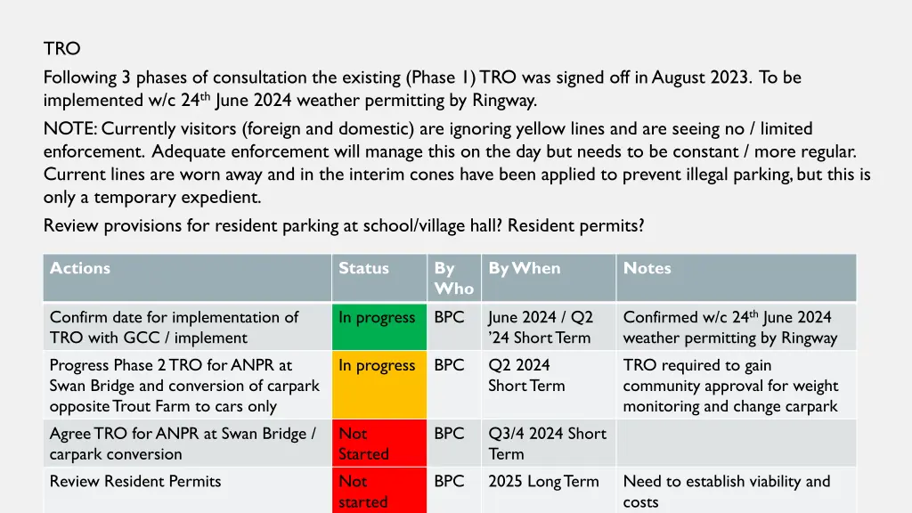 tro following 3 phases of consultation