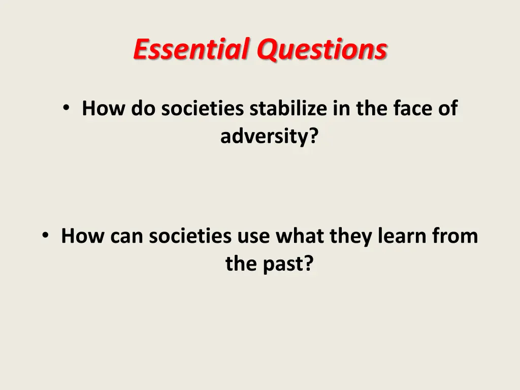 essential questions