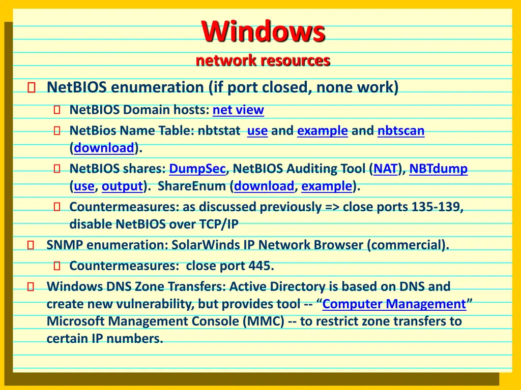 windows network resources