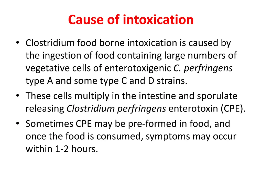 cause of intoxication