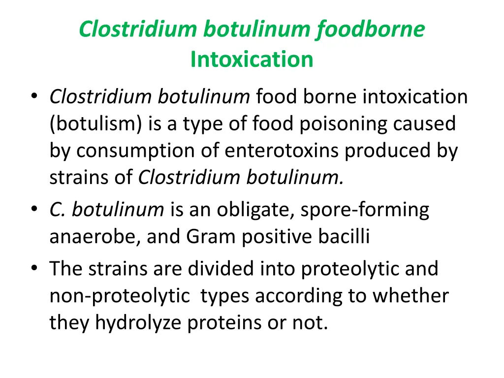 clostridium botulinum foodborne intoxication