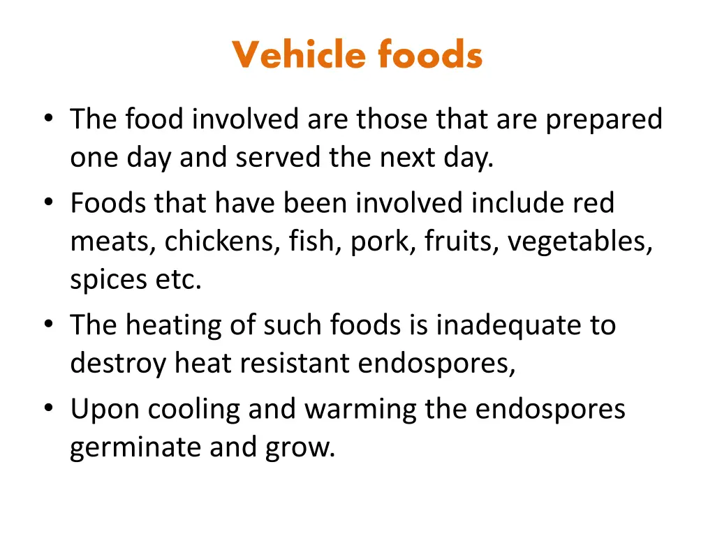 vehicle foods