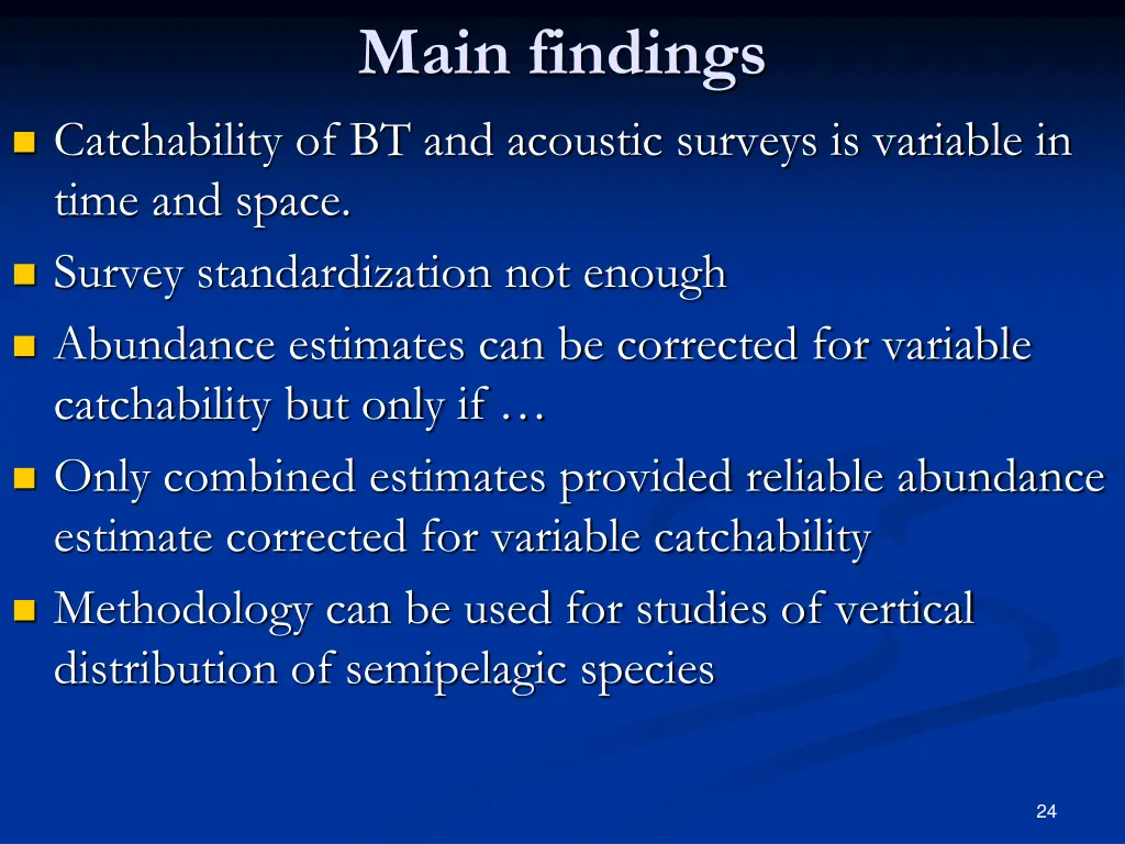 main findings