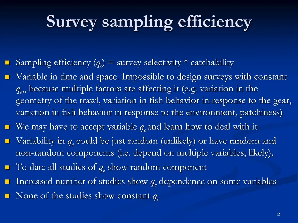 survey sampling efficiency