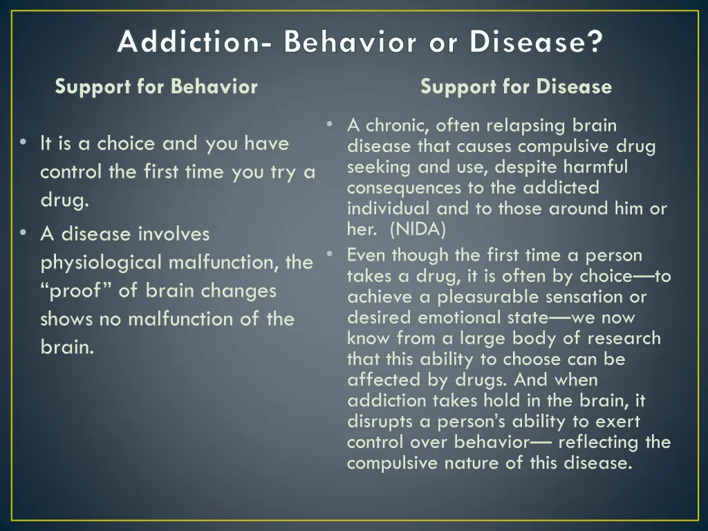 addiction behavior or disease