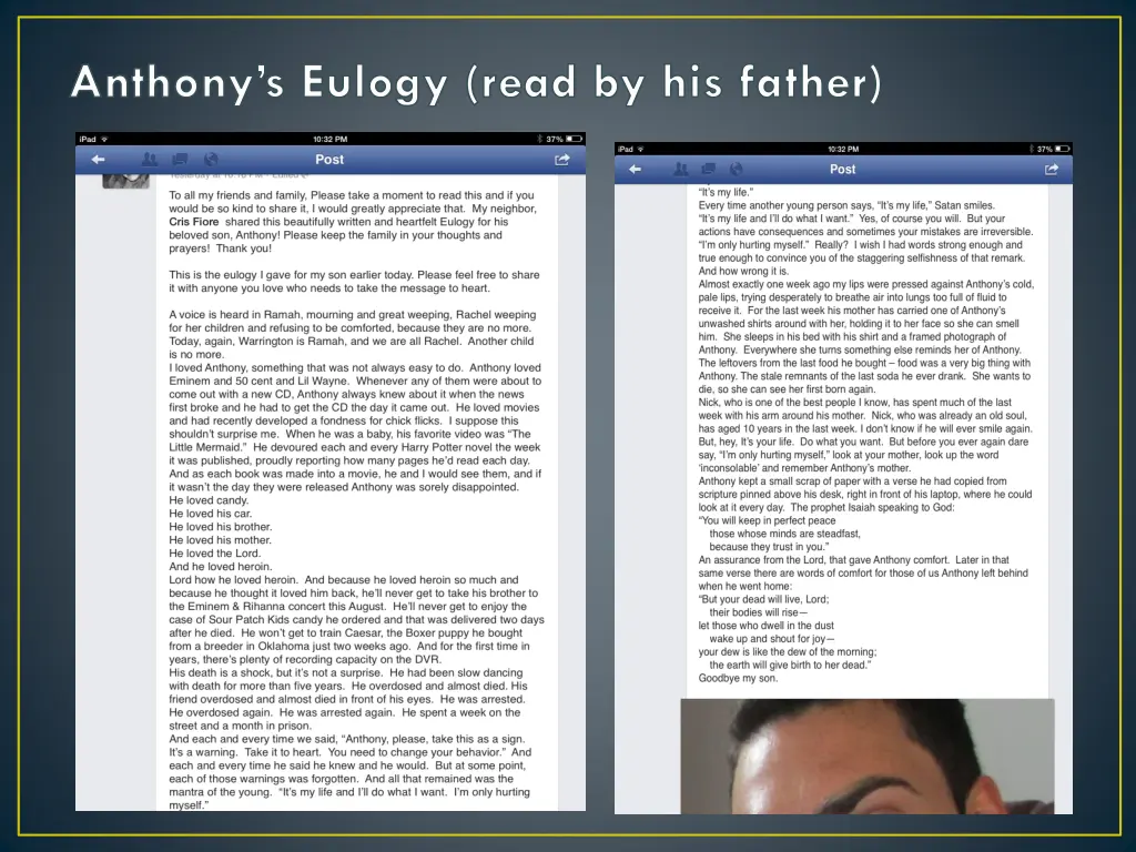 anthony s eulogy read by his father