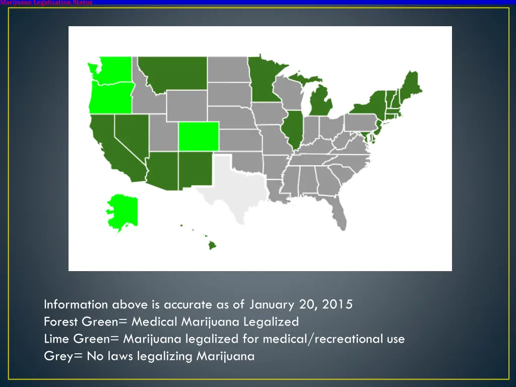 marijuana legalization status