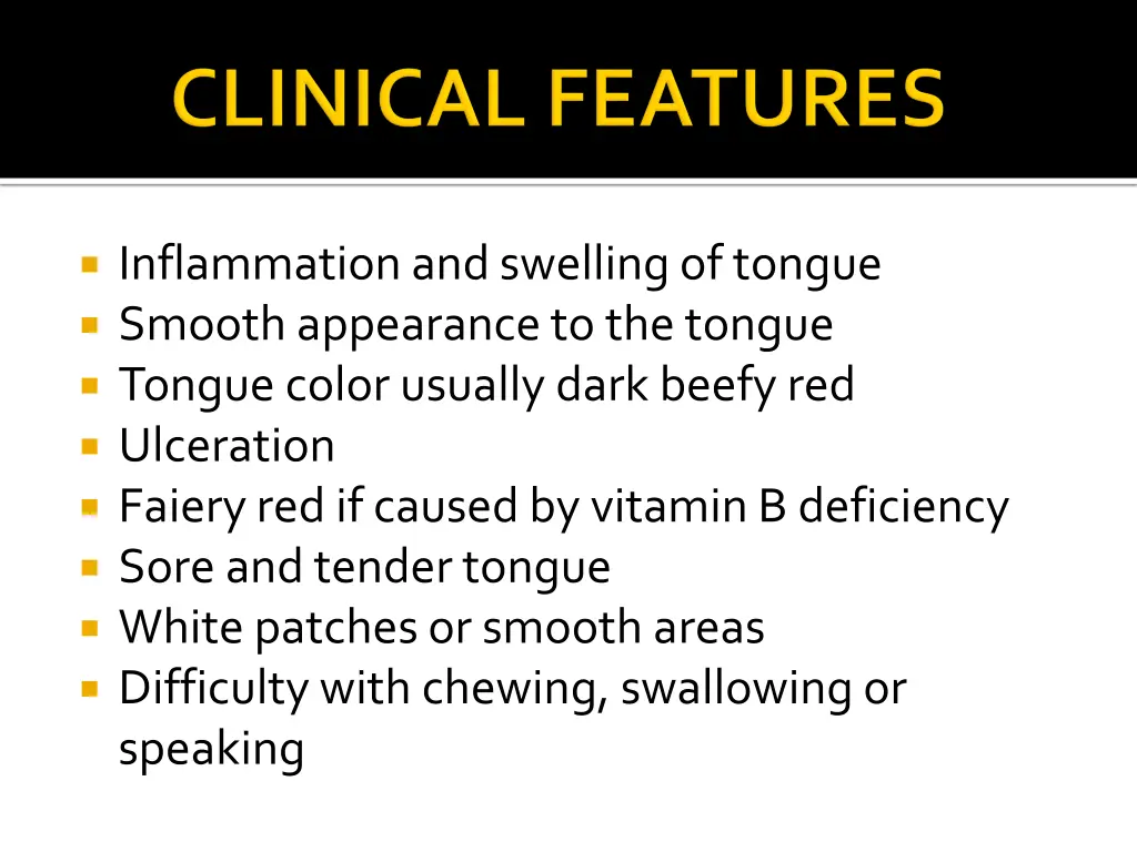 inflammation and swelling of tongue smooth