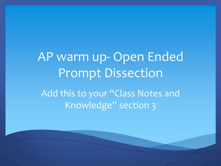 ap warm up open ended prompt dissection