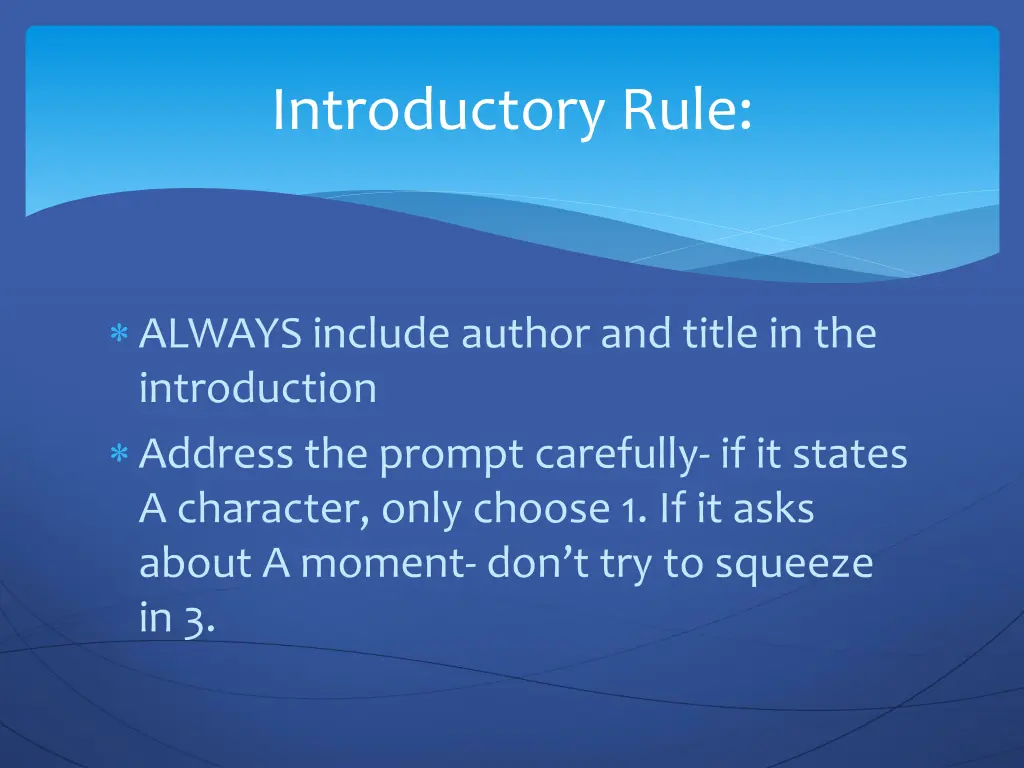 introductory rule