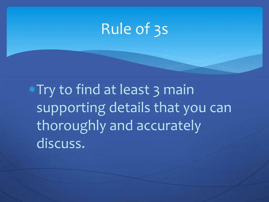 rule of 3s