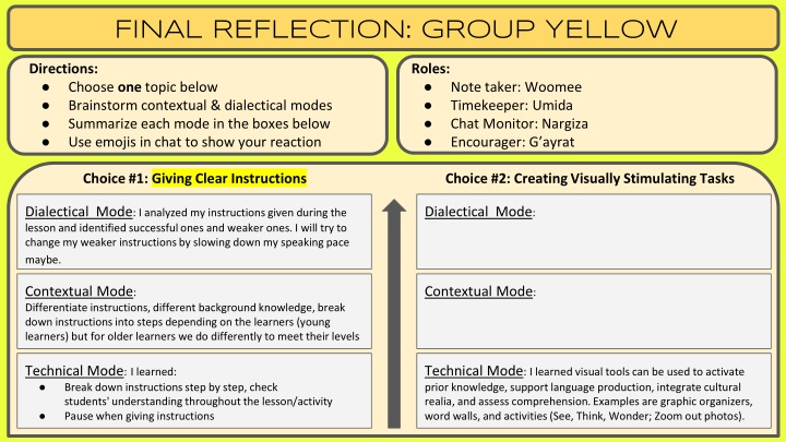 final reflection group yellow