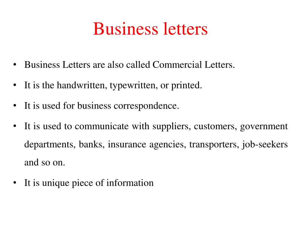 business letters